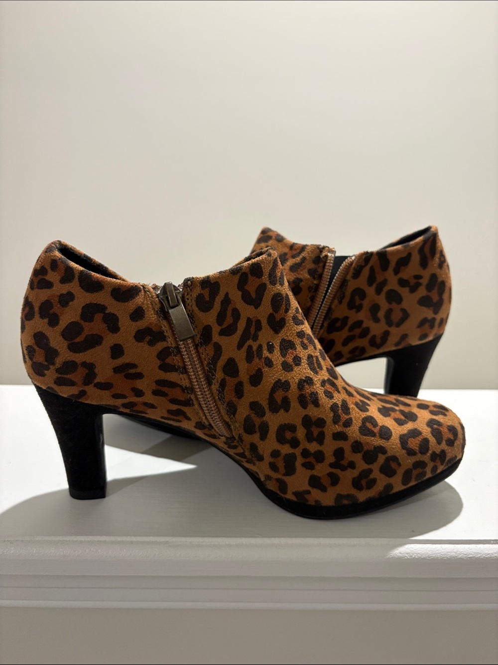 Leopard Print Women’s Ankle Booties - Brown